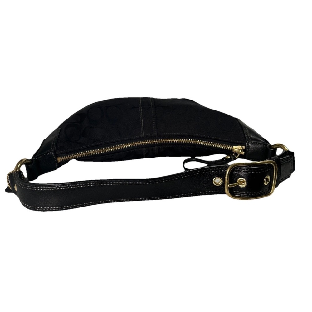 Y2K Coach Hampton Signature Jacquard Shoulder Hobo Bag Black Small Purse # 11371 - Picture 12 of 16